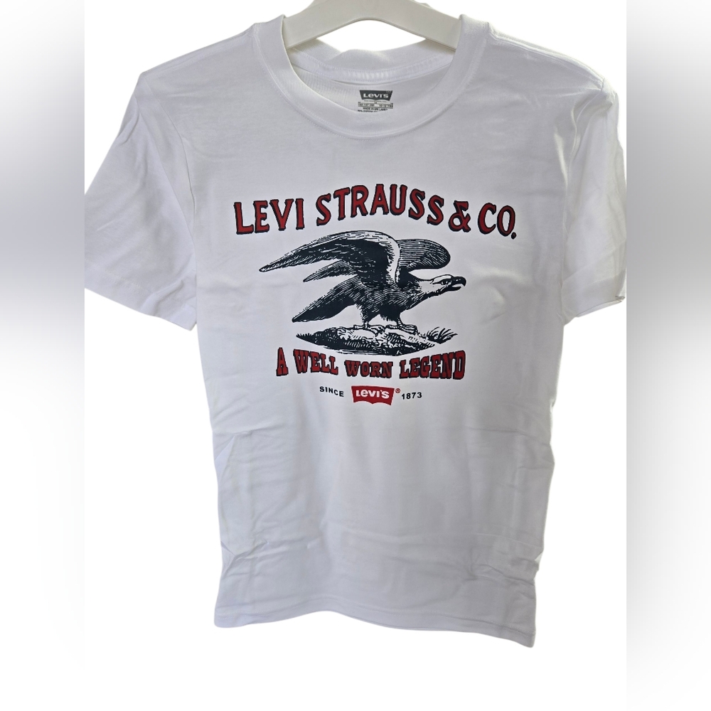Levi's White and Red Graphic Tee